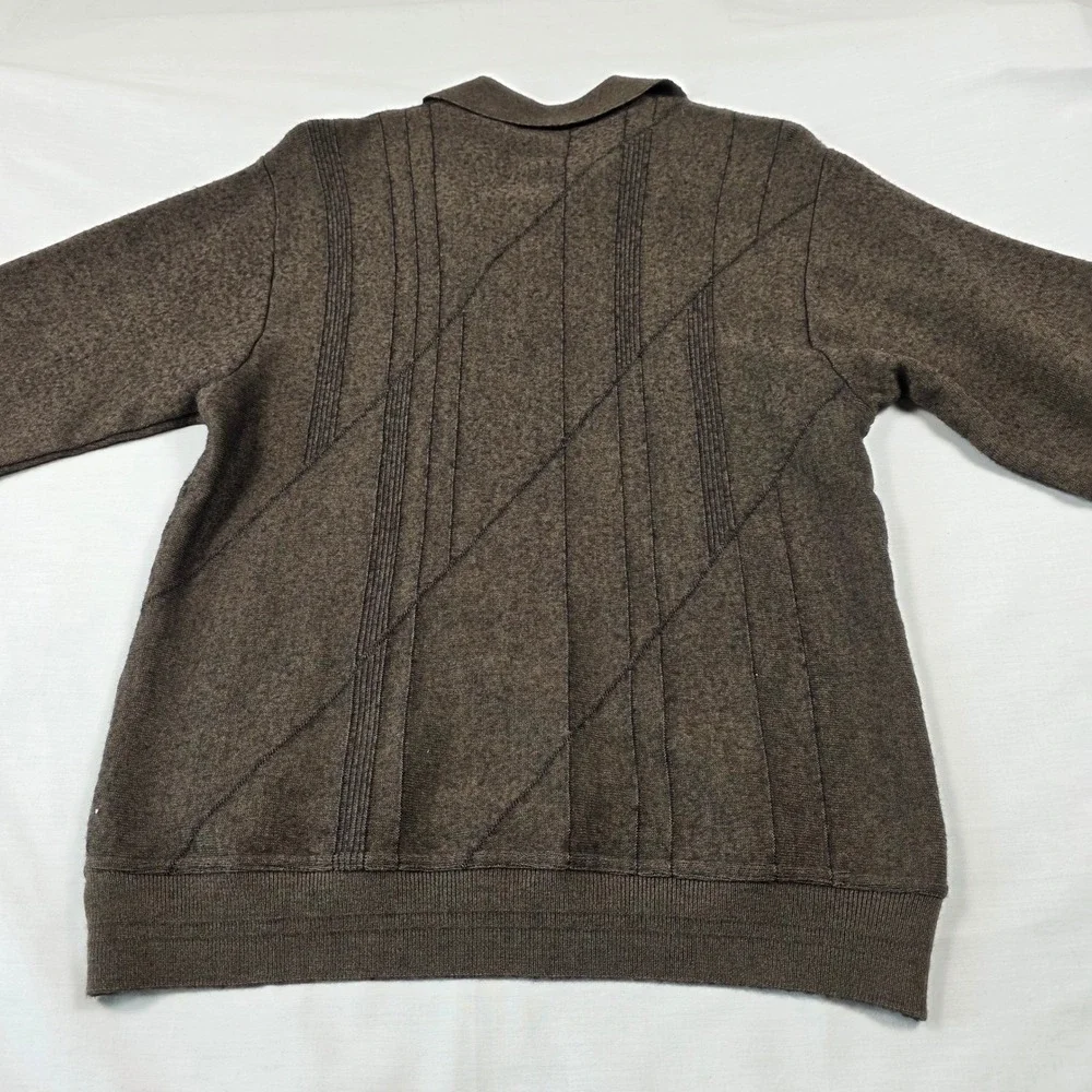 VTG Bachrach Wool Quarter Zip Pullover Sweater Mens Large Coogi Style Italy Made